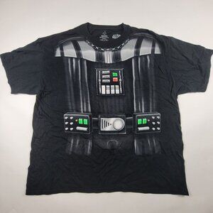 Disney Star Wars Mens 2XL Black Short Sleeve T Shirt Darth Vader Theme Park Fun